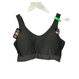Bali Bra Womens Large Black ComfortFlex Fit Full Coverage Sports Bra DF3488 NWT